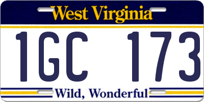 WV license plate 1GC173
