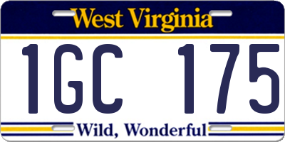 WV license plate 1GC175