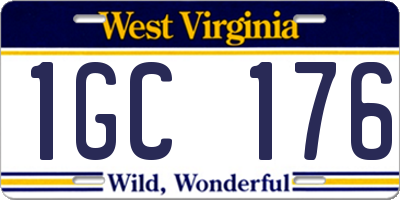 WV license plate 1GC176