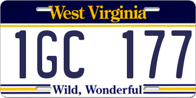 WV license plate 1GC177