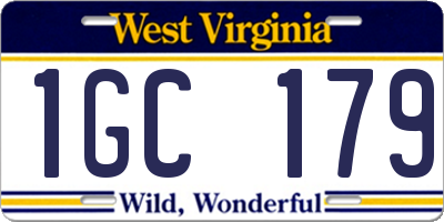 WV license plate 1GC179