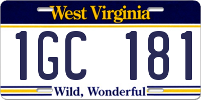 WV license plate 1GC181