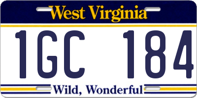 WV license plate 1GC184