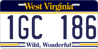 WV license plate 1GC186
