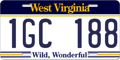 WV license plate 1GC188