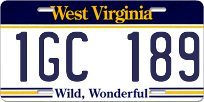 WV license plate 1GC189
