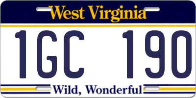 WV license plate 1GC190