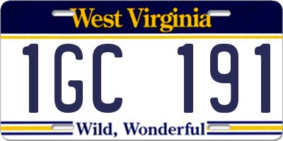 WV license plate 1GC191