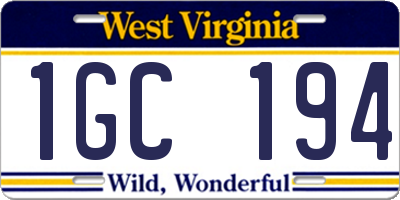 WV license plate 1GC194