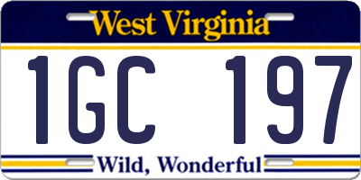 WV license plate 1GC197