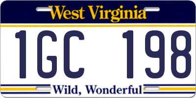 WV license plate 1GC198