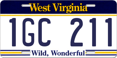 WV license plate 1GC211