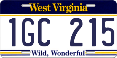 WV license plate 1GC215