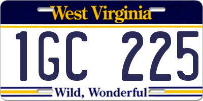 WV license plate 1GC225