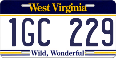 WV license plate 1GC229