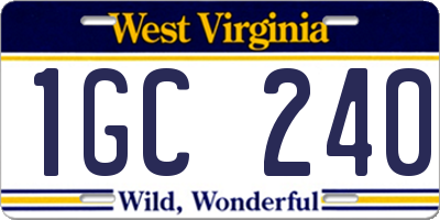 WV license plate 1GC240