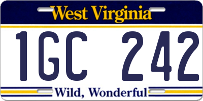 WV license plate 1GC242