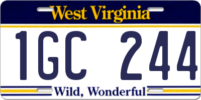 WV license plate 1GC244