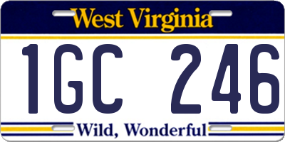 WV license plate 1GC246