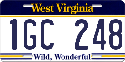 WV license plate 1GC248