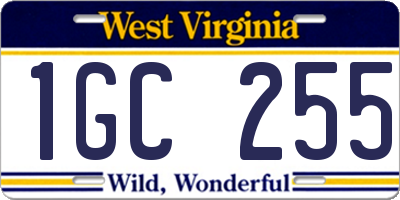 WV license plate 1GC255