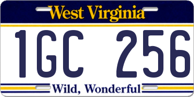 WV license plate 1GC256