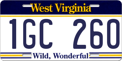 WV license plate 1GC260