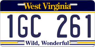 WV license plate 1GC261