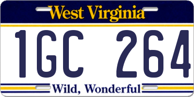 WV license plate 1GC264