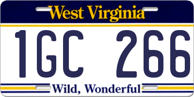 WV license plate 1GC266