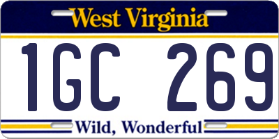 WV license plate 1GC269
