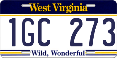 WV license plate 1GC273