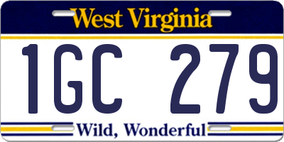 WV license plate 1GC279