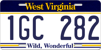 WV license plate 1GC282