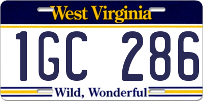 WV license plate 1GC286