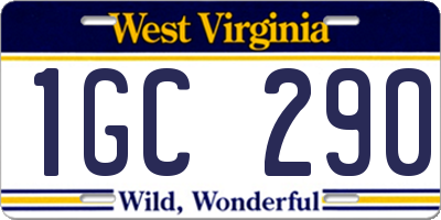 WV license plate 1GC290