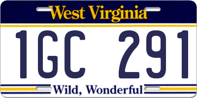 WV license plate 1GC291