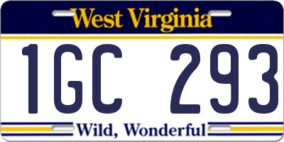 WV license plate 1GC293