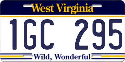 WV license plate 1GC295
