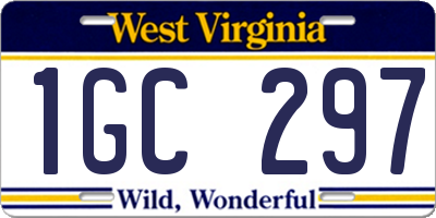 WV license plate 1GC297