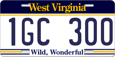 WV license plate 1GC300