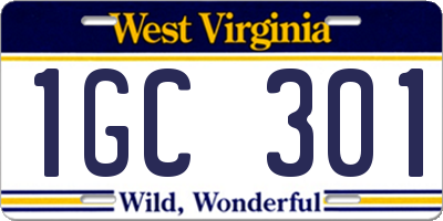 WV license plate 1GC301