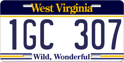 WV license plate 1GC307