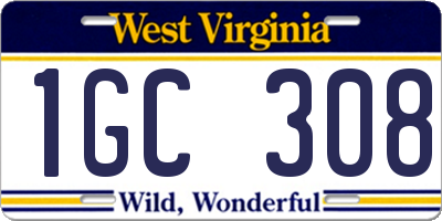 WV license plate 1GC308