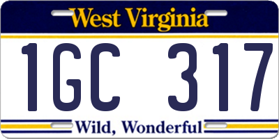 WV license plate 1GC317