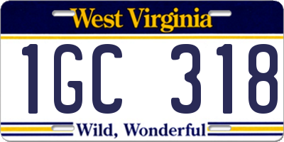 WV license plate 1GC318