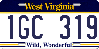 WV license plate 1GC319