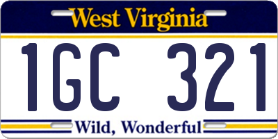 WV license plate 1GC321