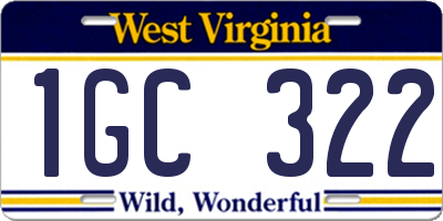 WV license plate 1GC322