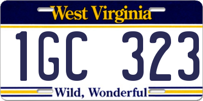 WV license plate 1GC323